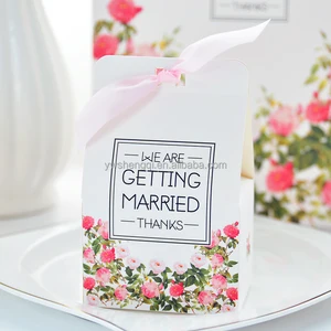 luxury florals printing white paper gift wedding invitation box