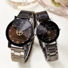 Man Woman Clocks Couple Lovers Analog Quartz Full Stainless Steel Band Sports Watches Men