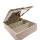 2019 handmade hard custom eyeglasses sunglasses organizer packaging boxes with mirror