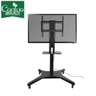 Mobile Motorized TV Lift Floor Stands Rolling TV Carts With Wheels Shelves