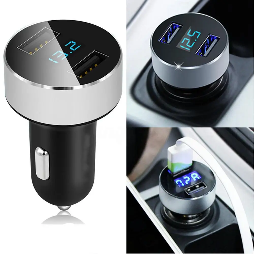 Quick Charge 3.0 Dual USB Car Phone Charger with Car Voltage Monitor LED Display