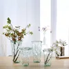 Round and Square Shape Light Green Laciness Hand Blown Household Craft Glass Flower Vase