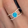 fashion high quality customize design jewelry opal custom gemstone women finger gold ring jewelry