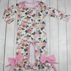 Fall fashion baby girls jumpsuit organic baby clothes long sleeve newborn rompers wholesale