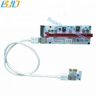 Wholesale PCIe riser PCI-E x1 to x16 Riser Card (6Pin 4Pin Sata power connector) with 60cm USB 3.0 Cable in stock