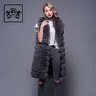 wholesale 2019 ladies fashion gray real fox fur vest long winter vest