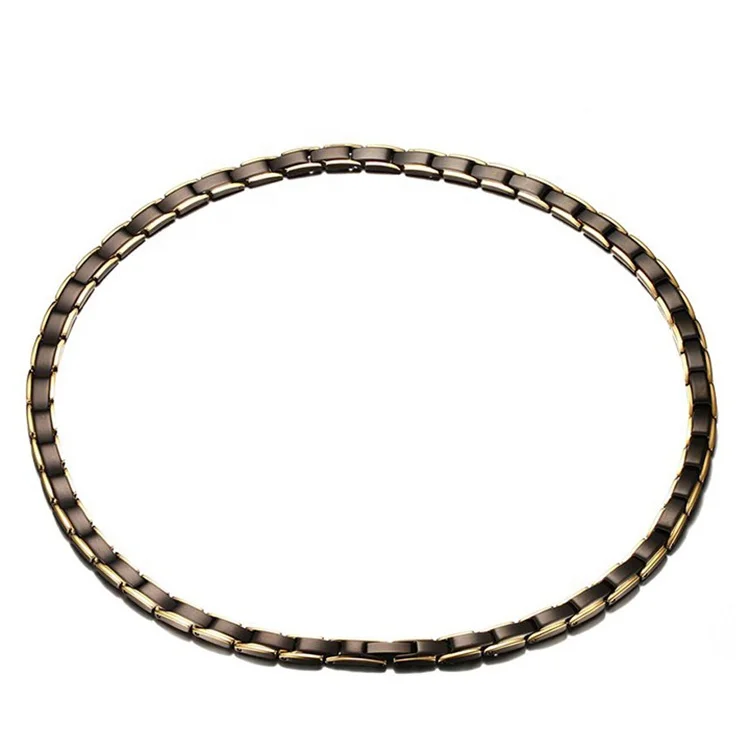 Kualitas Tinggi Stainless Steel Warna Emas Terapi Magnet Kalung Fashion Magnetic Sehat Kalung untuk Pria