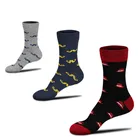 Wholesale cheap funny colorful mustache cap pattern jacquard cartoon middle tube cotton mens dress socks