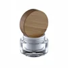 High fashion skincare packaging face cream use empty 30g 50g bamboo cream jars with bamboo lid
