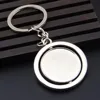 Fashion custom logo 360 rotary round blank metal keychain