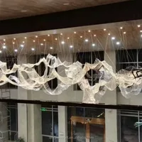 Modern Glass Crystal Chandelier Light Hotel
