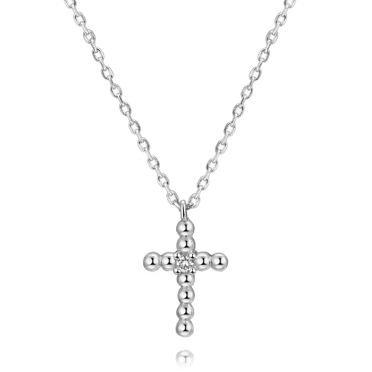 POLIVA Beaded Diamond Cz Tiny Cross Pendant Necklace 925 Sterling Silver Hot Selling Simple Silver Jewelry Fashionable Necklaces
POLIVA Beaded Diamond Cz Tiny Cross Pendant Necklace 925 Sterling Silver Hot Selling Simple Silver Jewelry Fashionable Necklaces