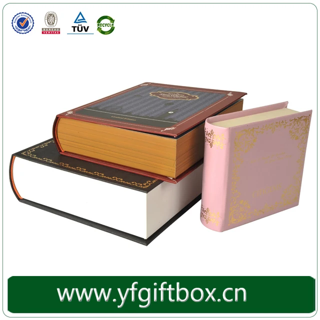high quality fake book boxes for jewelries customized design