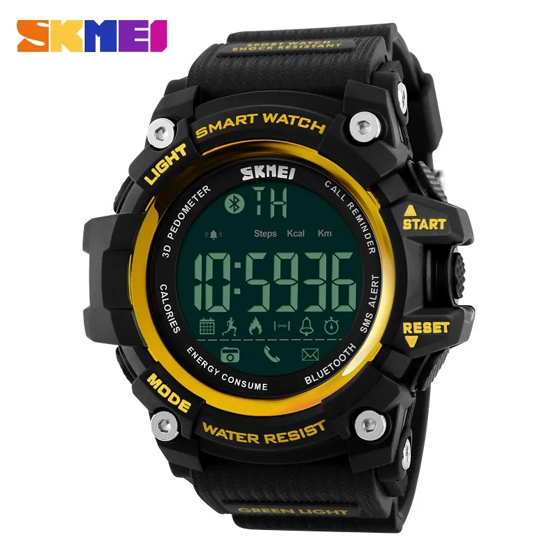 

SKMEI 1227 Brand Men Digital Wristwatches Smart Watch Big Dial Outdoor Sport Watches EL Backlight Waterproof smart Man Clock