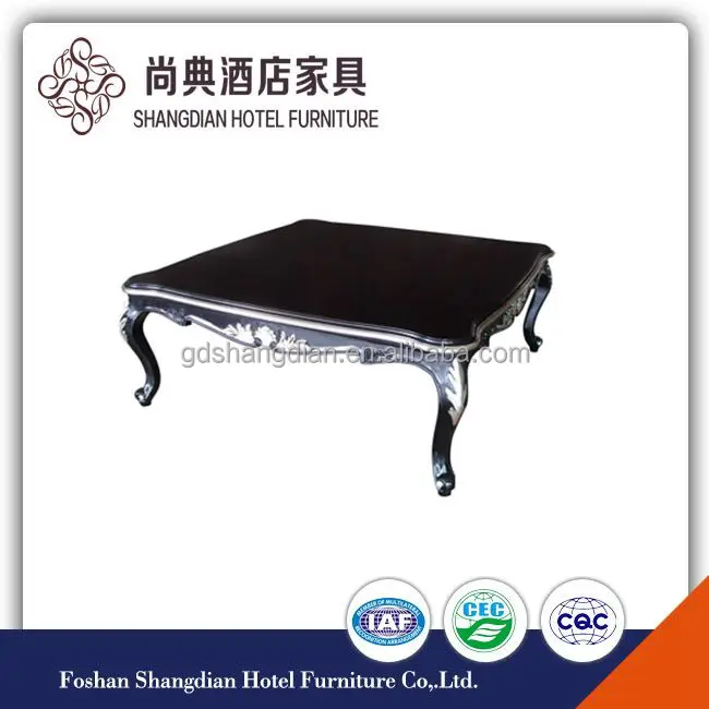square shape silver wood coffee table