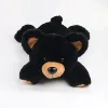 Wholesale animal stuffed toy black lying plush giant teddy bear