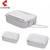 2 compartment 3 compartment metal food containers 304 stainless steel lunch box for kids With Handle