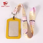 Cartoon id badge holder with keychain lanyard for children