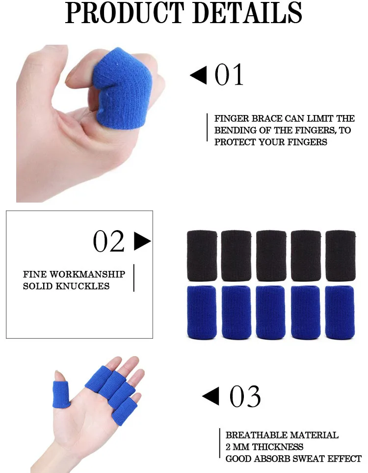 Knitted High Elastic Sports Finger Brace Nylon Custom Basketball Finger