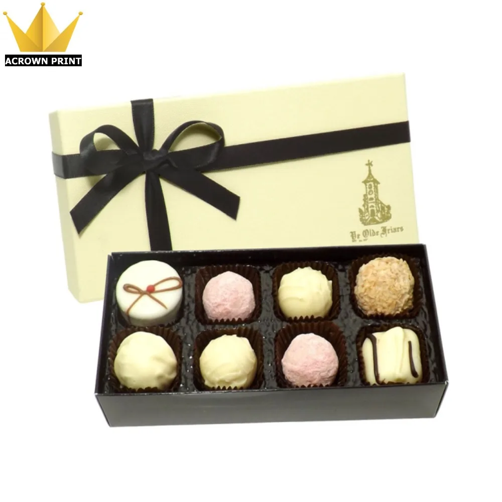 8 chocolate packing candy kraft paper boxes with lid custom logo