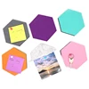 6 Colors Hexagon Felt Bulletin Pin Cork Board Tiles Wall Decor for Photos ,Memos, Display