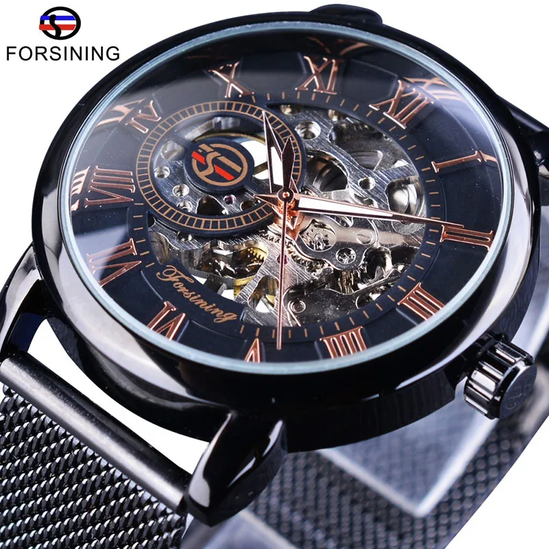 Forsining 2017 Fashion Black Stainless Steel Mens Mechanical Rose Gold Watches, Black;gold;silver
Forsining 2017 Fashion Black Stainless Steel Mens Mechanical Rose Gold Watches, Black;gold;silver