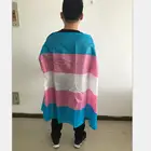 Custom 100%polyester LGBTQ gay pride transgender cape flag with sleeve