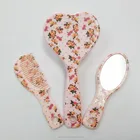 Sweet pink painting baby hair brush and comb set hair brush and mirror set for children