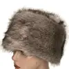 Custom Made Lovely Tipped Faux Fur Winter Grey Plush Russian Hats Beanie Hat For Ladies