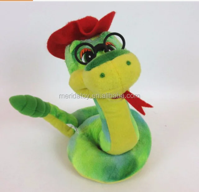 plush novelty electronic toy snakes with glasses funy