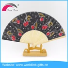Bamboo China Bamboo Hand Fans Chinese Promotional Bamboo Frame Paper Hand Fan Custom Printed Folding Hand Fan