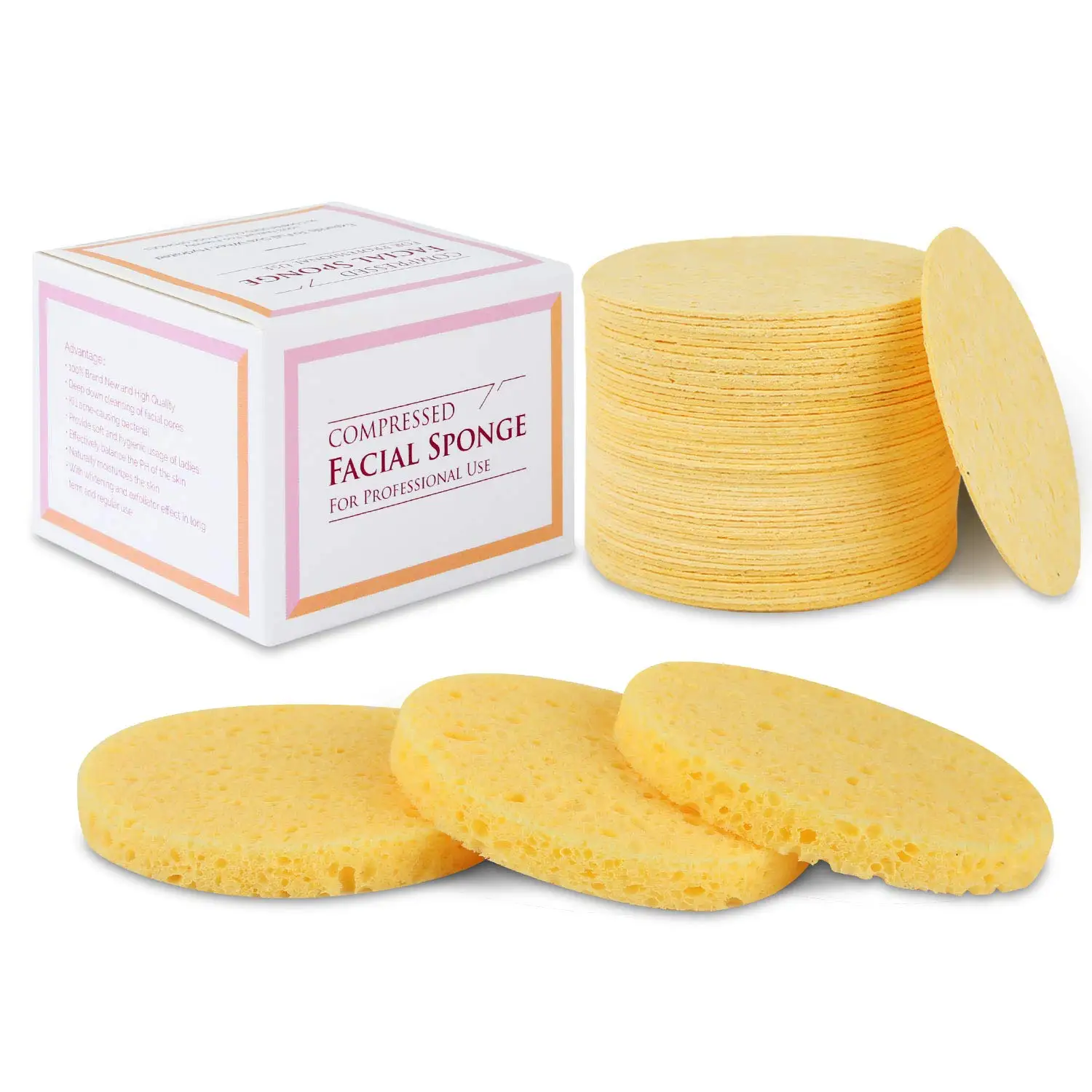 Compressed Natural Cellulose Facial Sponges, 50 Count, Deep Cleansing and Exfoliation 100% Natural Sponges for Travel/Home, Green blue white yellow skin pink 
Compressed Natural Cellulose Facial Sponges, 50 Count, Deep Cleansing and Exfoliation 100% Natural Sponges for Travel/Home, Green blue white yellow skin pink