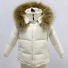 new fashion Winter kids set raccoon Fur Trim hood puffer jacket for women