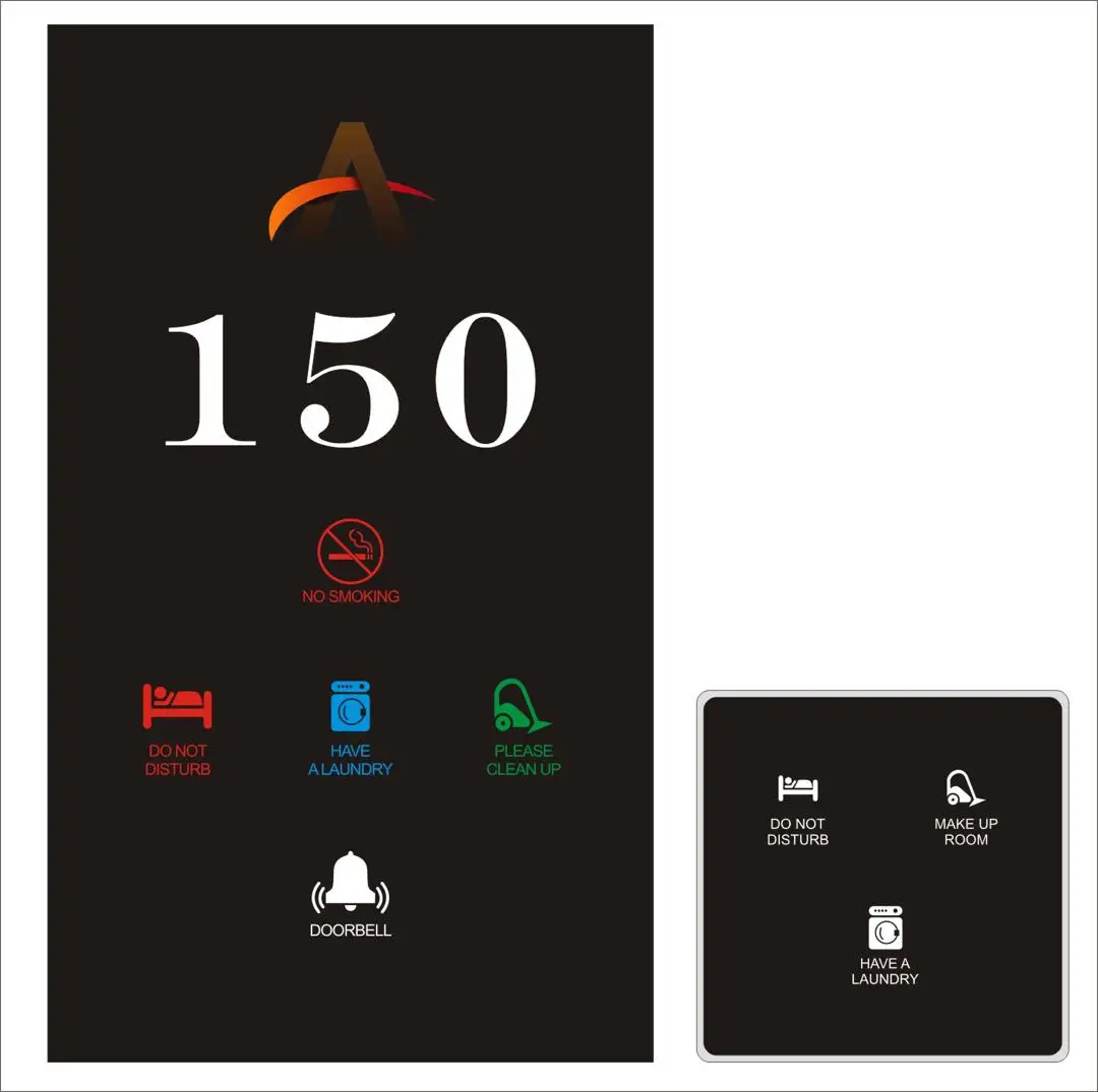 Hotel Doorplate Switch with 4 Years Warranty Easy Installation ABS Material Smart Touch DND Panel Switch