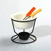Portugal popular personalized cheap chocolate candle ceramic fondue set with stand