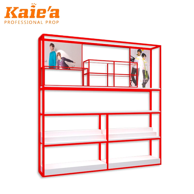 Metal Shop Shelf Custom Slatwall Shoe Rack Bench Fashion Shoe