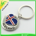 Round Heart Shape Iceland metal keychain