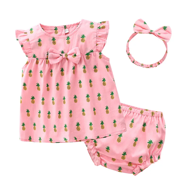 Summer Sleeveless Tops Bottom Headband Girl Clothing Pineapple Cotton Outfits Newborn Baby Girls Clothes Set
Summer Sleeveless Tops Bottom Headband Girl Clothing Pineapple Cotton Outfits Newborn Baby Girls Clothes Set