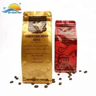 250g 500g 1lb Side Gusset Zip lock Flat Bottom Coffee Packaging Bag With Valve