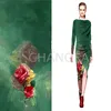 Ladies' Fashion Digital Print Silk Fabric Long Dress China Supplier