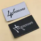 Wholesale Custom End Fold Woven Garment Label Tags Damask Woven Label Tag For Clothing
