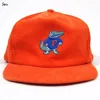 Vintage high quality orange one size fits all custom 5 panel corduroy snapback hat wholesale
