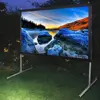 Indoor/Outdoor 150" Diagonal 16:9 4K Ultra HD Ready HDTV Movie Projector Screen Front Projection White Material with Black Back
