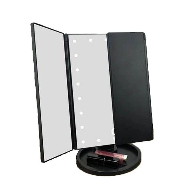 Square Plastic Foldable 3 Sides Led Light Table Mirror With Touch Screen, Black/white/pink
Square Plastic Foldable 3 Sides Led Light Table Mirror With Touch Screen, Black/white/pink