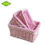 Good outlook removable liner rectangular storage basket willow woven wicker baskets for toy