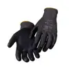 ZMSAFETY 13 Gauge polyester Knitted Construction Industry Working Gloves Non Slip Black Smooth Nitrile Coated Gloves