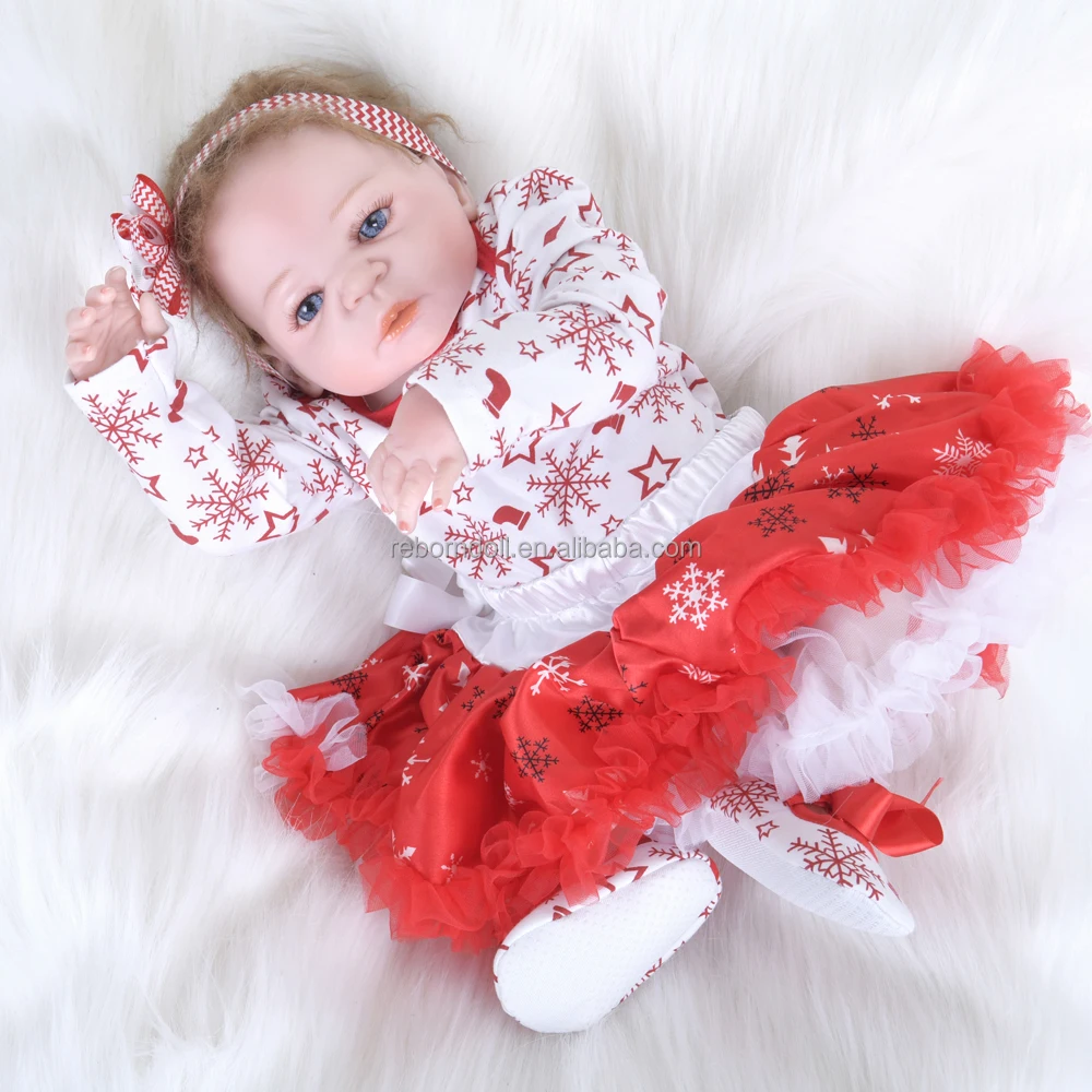 55cm mohair reborn baby silicone vinyl body dolls action figure