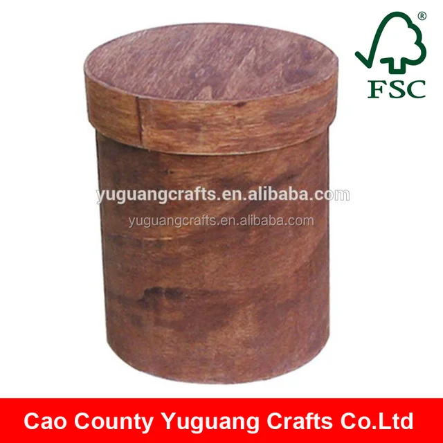 christmas gift box rustic cheap small round birch wood gift box