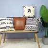 Latest Design Simple Geometric Leather Design Cushion Cover Set, Square Pillow Shame for Sofa, Made in China