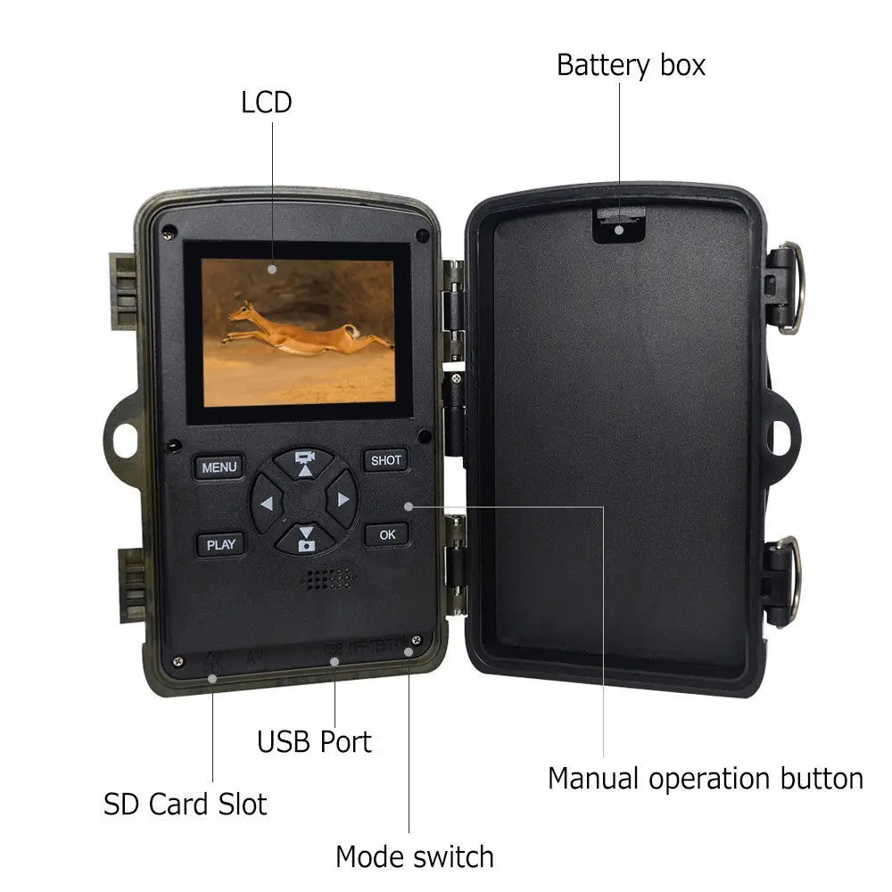 Wildlife Traps 16MP 1080P Hunting Trail Camera Farm Game Scouting Cam Night Vision With Time Lapse 65ft 120 Degree PIR Motion (4)